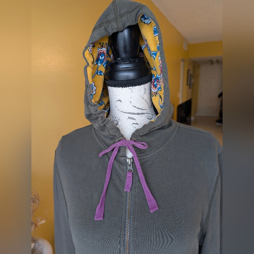 Matilda Jane Olive Green Hoodie Choose your own path Patch of light Size Large - Picture 10 of 13